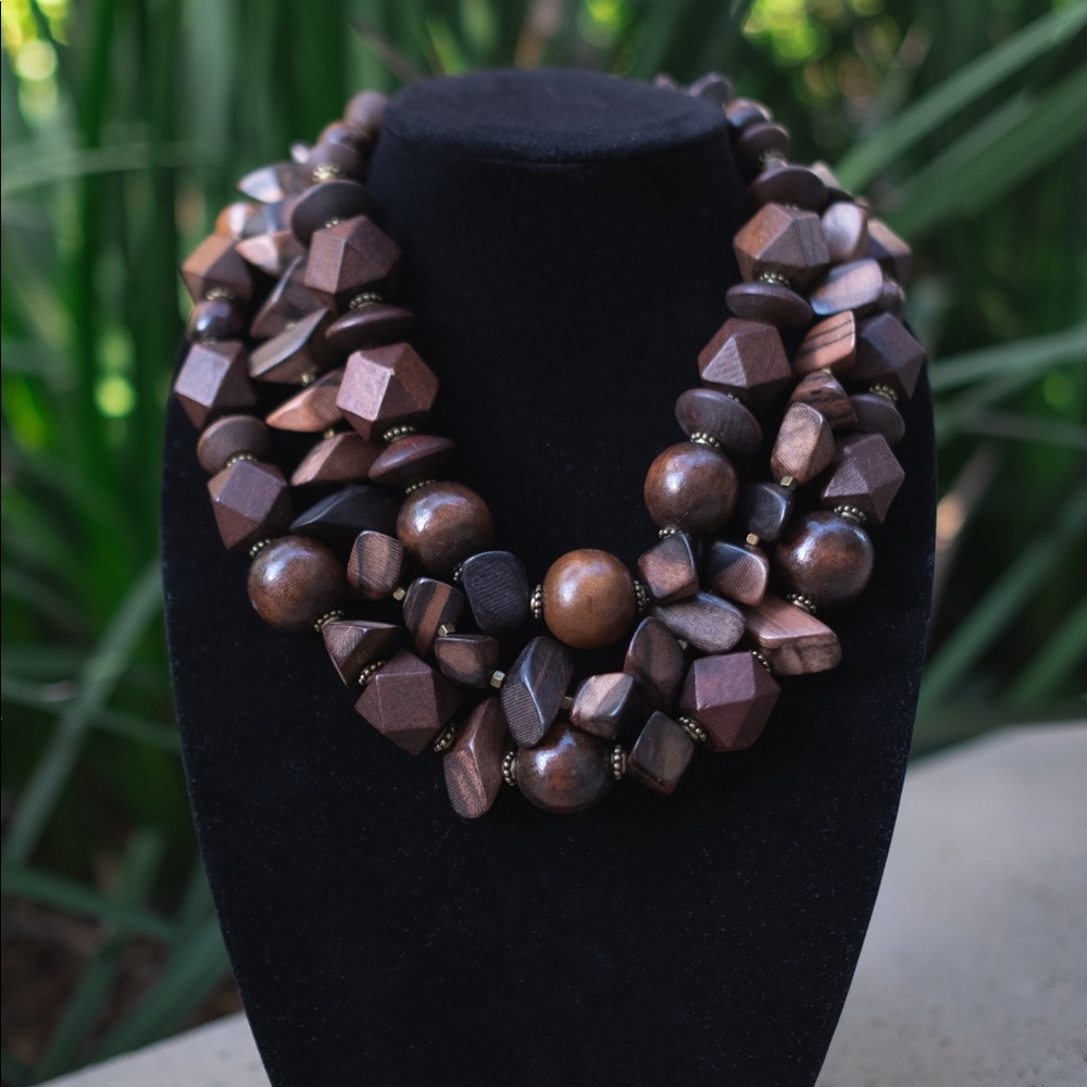 Handmade Wooden Statement Necklace